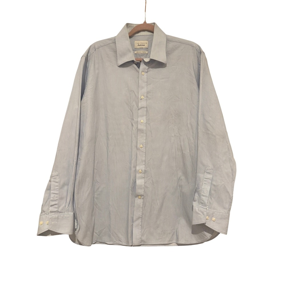 Ted Baker men's sz 5 Edurance long sleeve pin stripe button down dress shirt KK